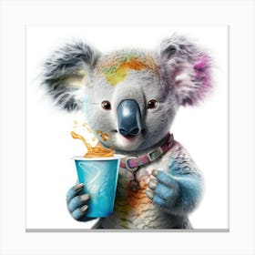 Koala Drink Canvas Print