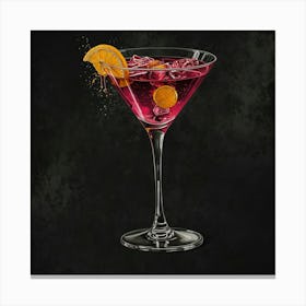 Cocktail On A Black Background Canvas Print