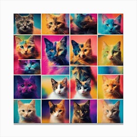 Collage Of Cats Canvas Print