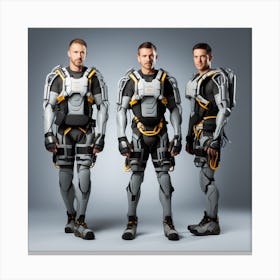 Three Men In Space Suits Canvas Print
