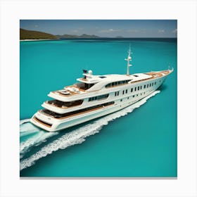 Yacht In The Ocean 2 Canvas Print