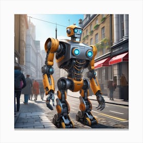 Robot On The Street 43 Canvas Print