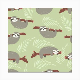 Cute Sloths 1 Canvas Print