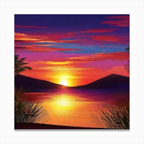 Sunset At The Beach By Person 1 Canvas Print