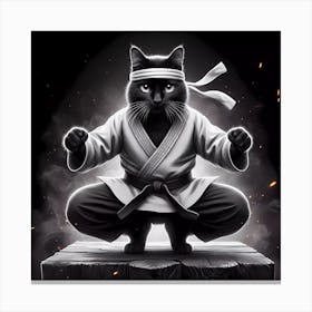 Karate Cat 3 Canvas Print