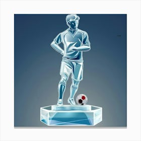 Estatua De Jugador Con Pelota Al Pie Canvas Print