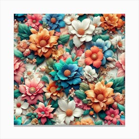 3d Floral Wallpaper Canvas Print