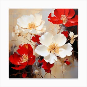 Red And White Flowers 1 Canvas Print