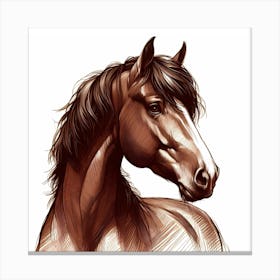 Horse Head Drawing 4 Canvas Print