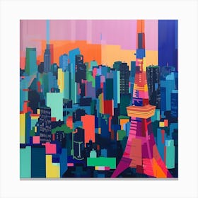 Abstract Travel Collection Tokyo Japan 10 Canvas Print