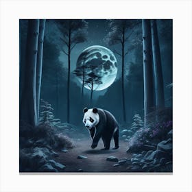 Panda Bear In The Forest Canvas Print