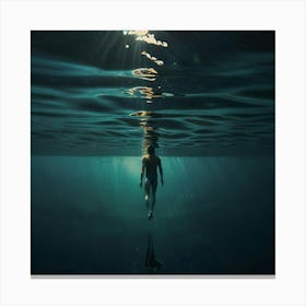 Underwater Portrait Of A Woman Canvas Print