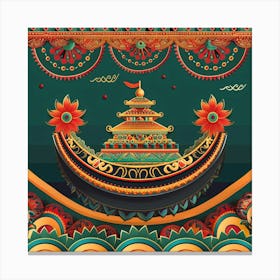 Onam Inspired Banner Texture With Rangoli Design 1718403145 4 Canvas Print