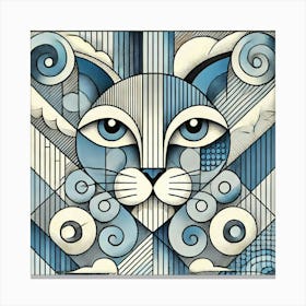 Steel Tail City Cat Canvas Print