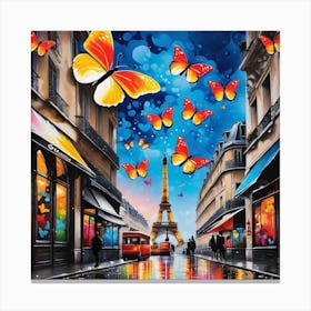 Paris With Butterflies 23 Canvas Print