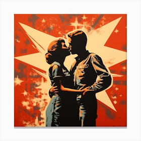 Kissing Couple Canvas Print