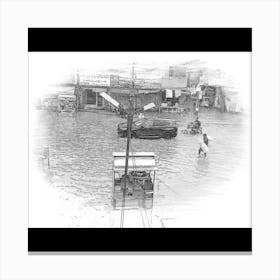 Flooded Street In Karachi Canvas Print