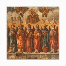 Russian Iconography Saints Canvas Print