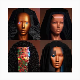 Four Faces Of A Woman Canvas Print