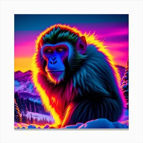 FROZEN SNOW MONKEY Canvas Print