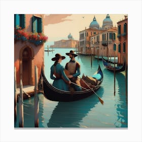 Venetian Gondola Serenade Canvas Print