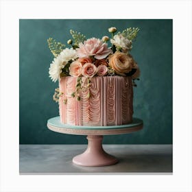 Pink Wedding Cake Canvas Print