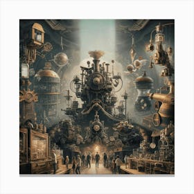 Steampunk Factory Canvas Print