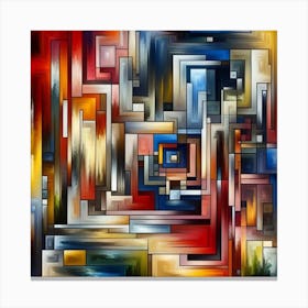 A mixture of modern abstract art, plastic art, surreal art, oil painting abstract painting art deco architecture 18 Canvas Print