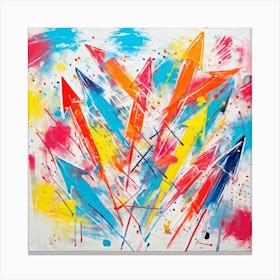 Chalk And Crayon Doodle Arrows Scribbling Across A Playful Canvas Mixing Vibrant Hues And Stark Wh (1) Canvas Print