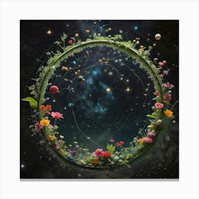 Flowers In Space Canvas Print