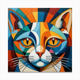 Abstract Cat Painting Canvas Print