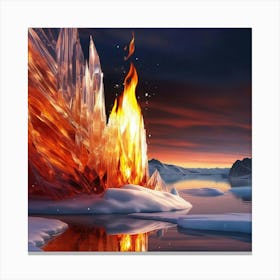 Fire On The Ice Canvas Print