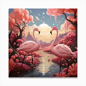 Pink Flamingos Canvas Print