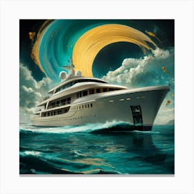Yacht In The Ocean 10 Canvas Print