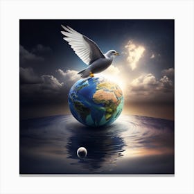 Dove On The Earth Canvas Print