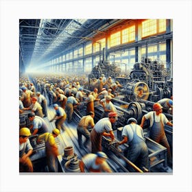 Factory Workers 1 Canvas Print
