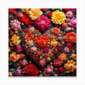 Heart Of Flowers 2 Canvas Print