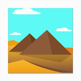 Pyramids Egypt Desert Nature Giza Pyramid Sand Ancient History Egyptian Sky Archeology Landscape Canvas Print