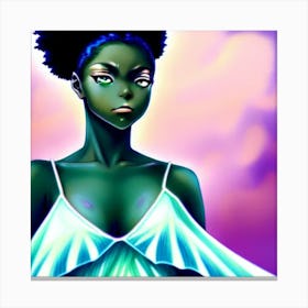 Afro-Futurism Pretty Anime Characters Canvas Print