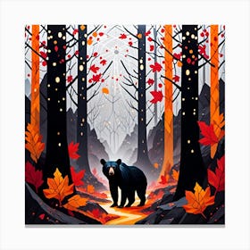 Bear In The Woods Canvas Print