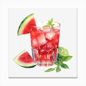 Watermelon Cocktail Canvas Print