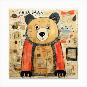 Abstract Bear Canvas Print