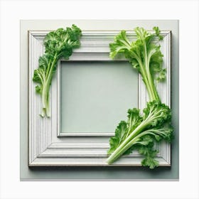 Frame Created From Celery On Edges And Nothing In Middle Ultra Hd Realistic Vivid Colors Highly (4) Canvas Print