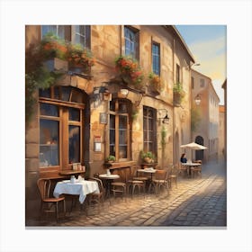 Street Scene In France Canvas Print