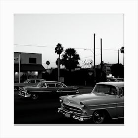 Black And White Cars Canvas Print