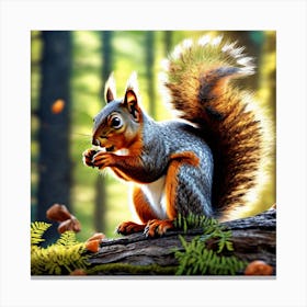 Squirrel In The Forest 424 Canvas Print