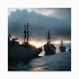 Naval Warfare - Ships at Sea 18 Canvas Print