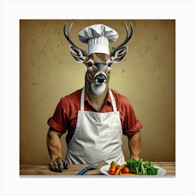 Chef Deer 1 Canvas Print