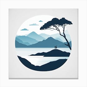 Landscape With Tree Canvas Print