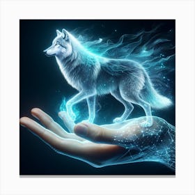 Holographic Wolf spirit Canvas Print